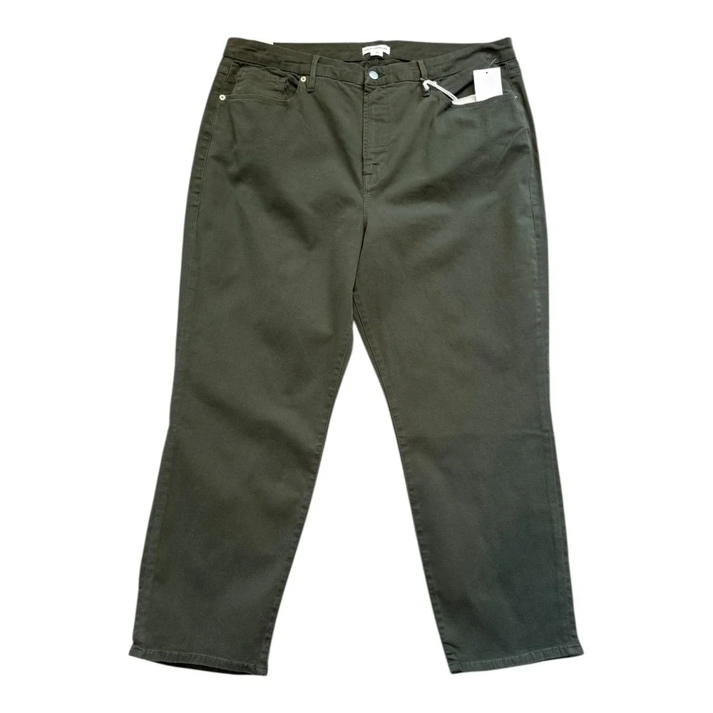Good‎ American Good Classic High Rise Jeans Fern Green Size 20 Plus GC727T New
